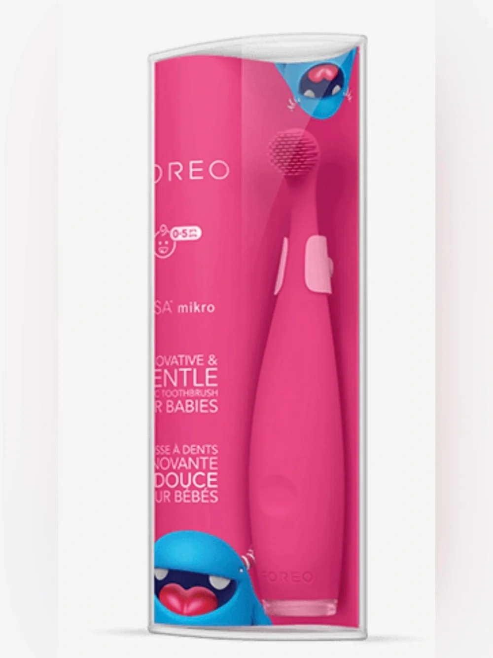 FOREO ISSA mikro Baby Electric Toothbrush for Ages 0-5 Fuchsia